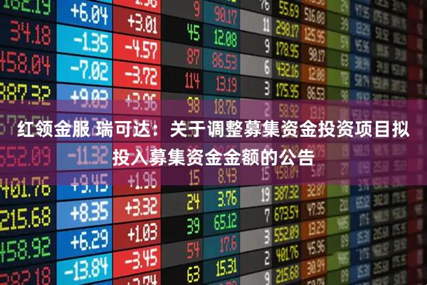 红领金服 瑞可达：关于调整募集资金投资项目拟投入募集资金金额的公告