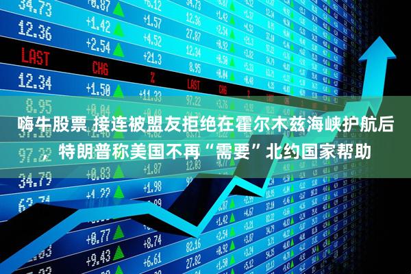 嗨牛股票 接连被盟友拒绝在霍尔木兹海峡护航后，特朗普称美国不再“需要”北约国家帮助